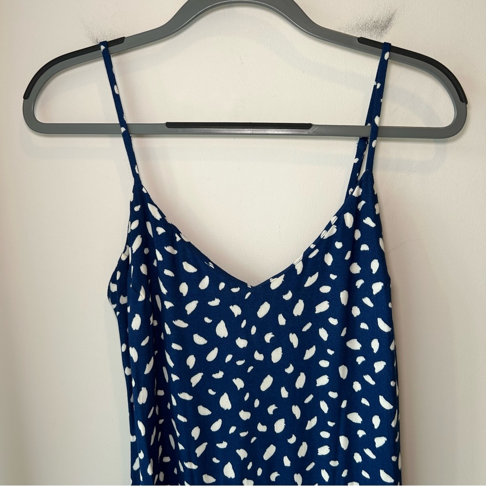 Reformation Crimini Midi Dress Navy Blue and White Print Size 6 - Picture 4 of 14